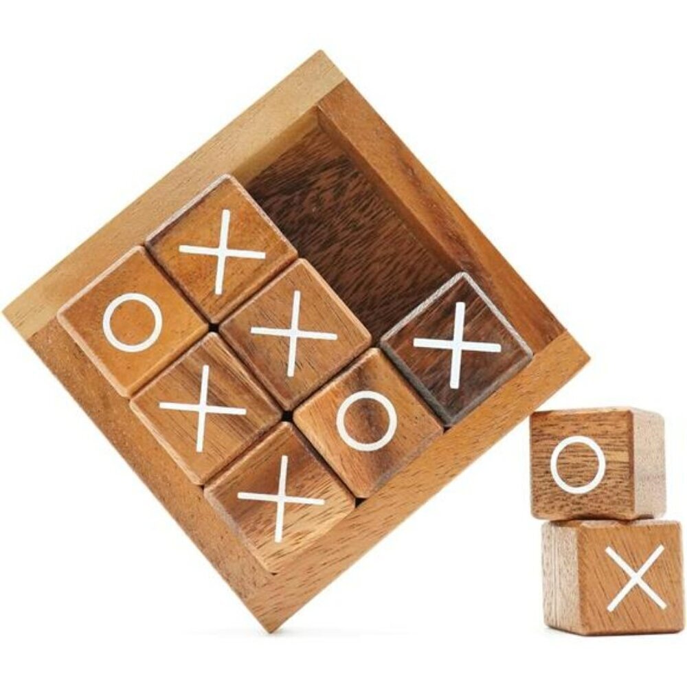 Tic Tac Toe for Kids and Adults Coffee Table Living Room Decor Board Games Wood